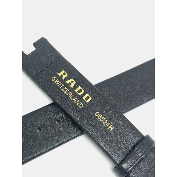 Rado Watch Replacement Band Black Leather Strap 15mm Notched Lug Gold Buckle - Picture 7 of 8